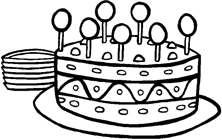 Happy Birthday Cake Coloring Pages