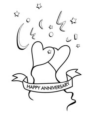 Happy Anniversary Coloring Pages Free