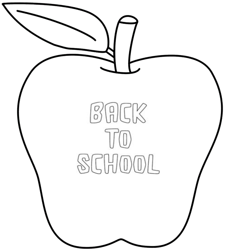 Back To School Apple Coloring Pages