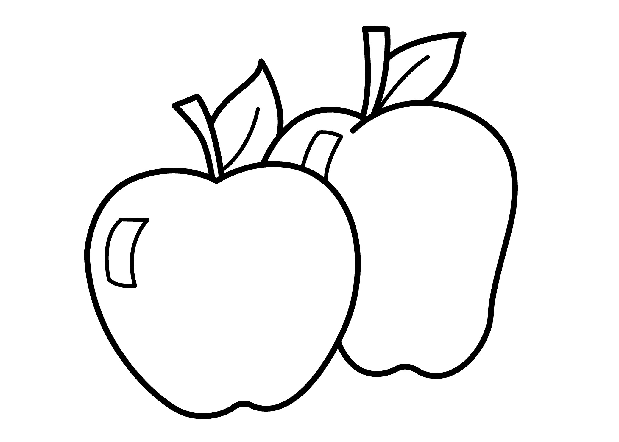 Two Apple Coloring Pages
