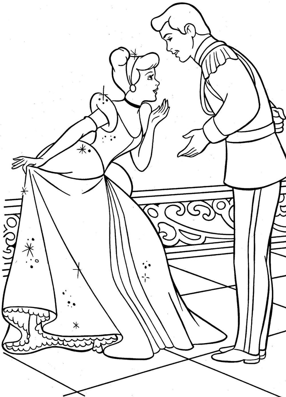 Free Printable Princess Cinderella Coloring Pages