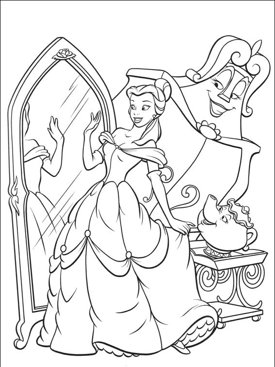 Easy Beauty and The Beast Coloring Pages Free