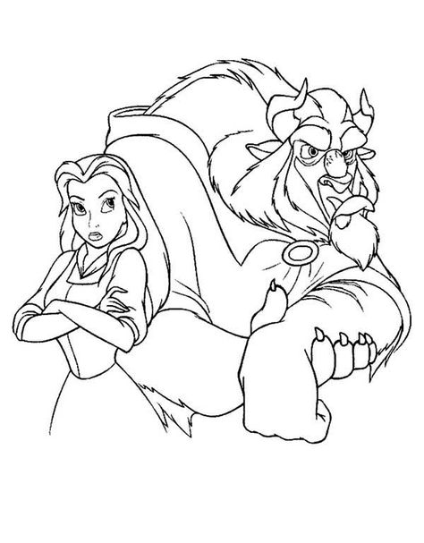 Easy Beauty and The Beast Coloring Pages