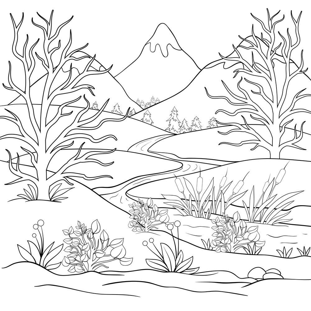 Easy Nature Coloring Pages For Adults