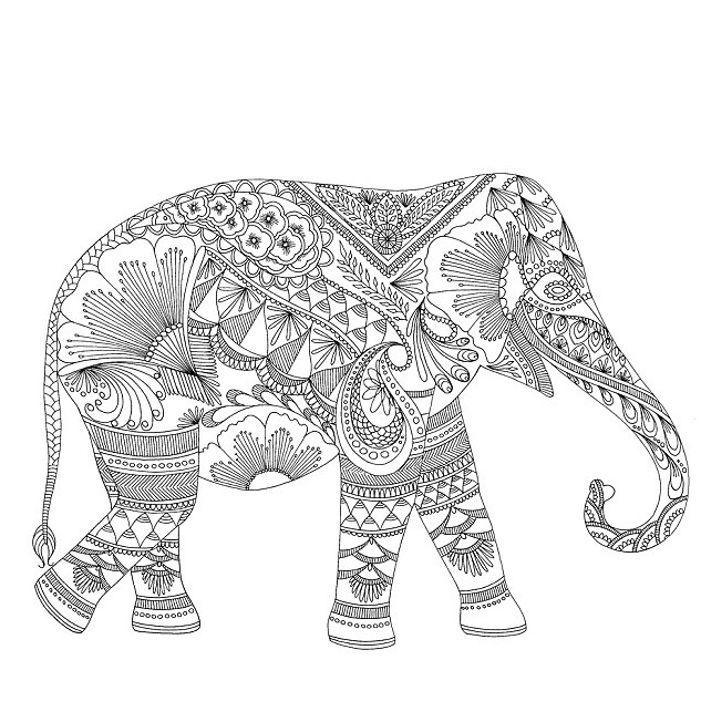 abstract elephant coloring pages for adults - photo #21