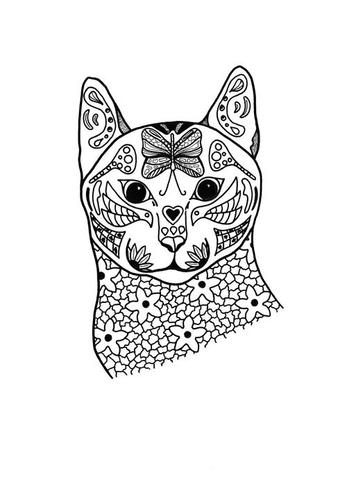Free Printable Cat Coloring Pages for Adults
