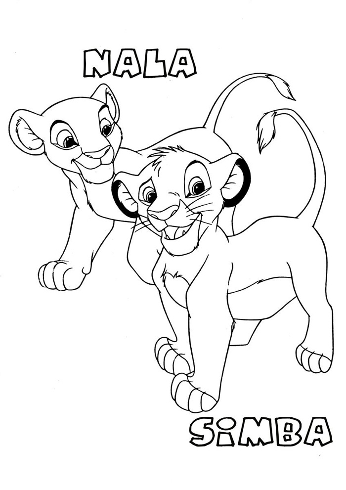 Lion King Coloring Pages Simba and Nala