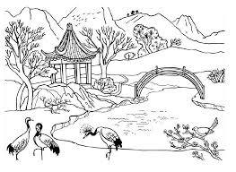 Nature Scene Coloring Pages For Adults