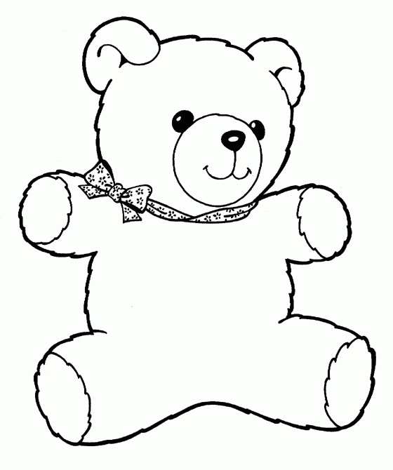 Gambar Teddy Bear Coloring Pages Free Printable Balloon Toddlers di ...