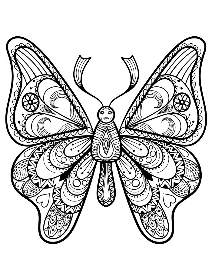 Butterfly Abstract Coloring Pages for Adults