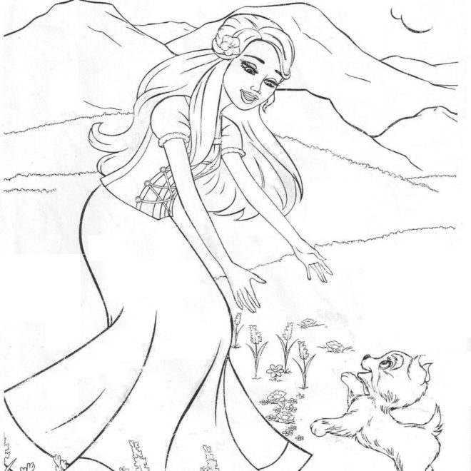 simple barbie coloring pages