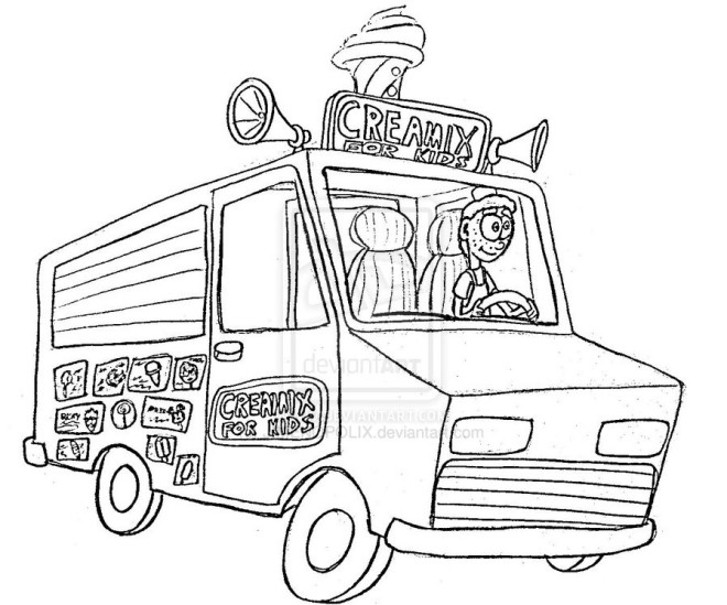 Ice Cream Truck Coloring Pages | Free Coloring Pages for kids, adults