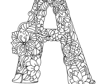 Adults Alphabet Coloring Pages