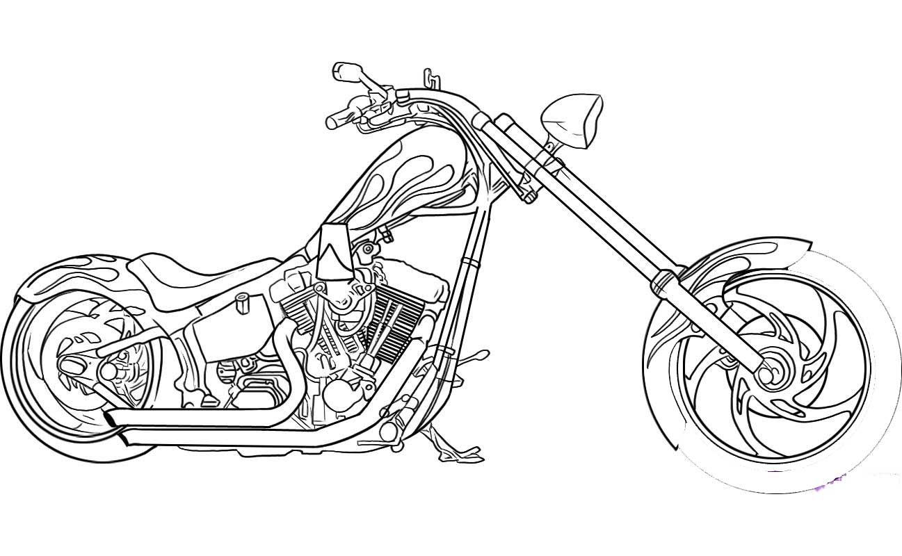 printable motorcycle coloring pages for preschoolers