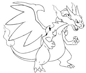 mega charizard  free coloring pages