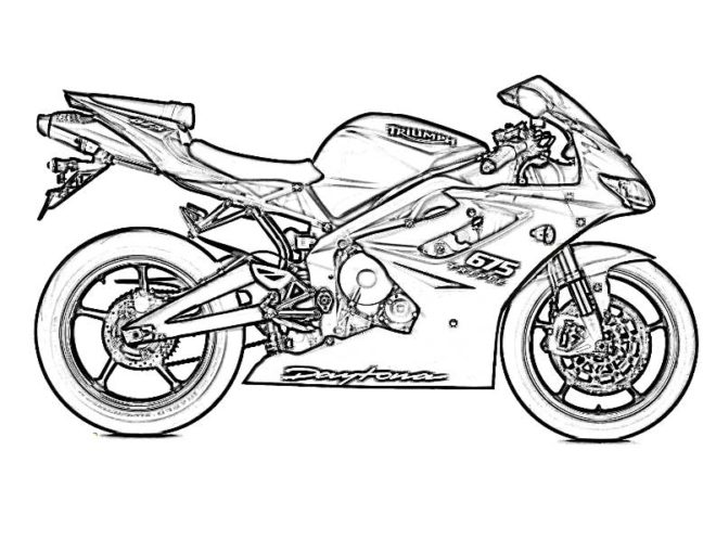 Printable Motorcycle Coloring Pages for Preschoolers