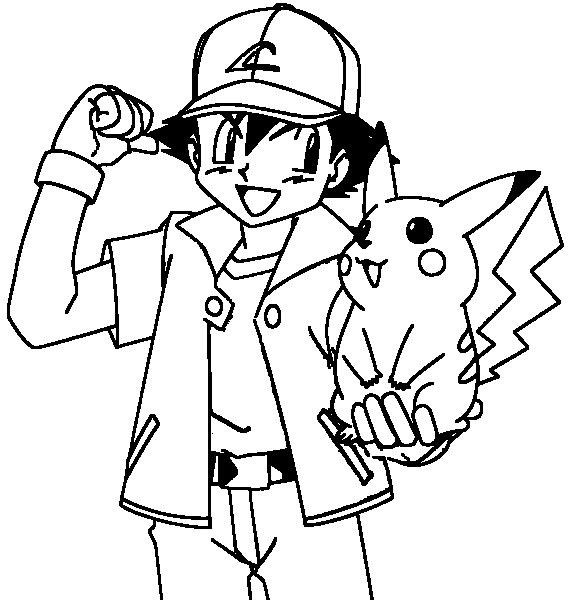 Pokemon Ash and Pikachu Coloring Pages