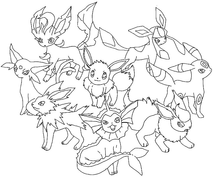 Pokemon Coloring Pages Eevee Evolutions Glaceon