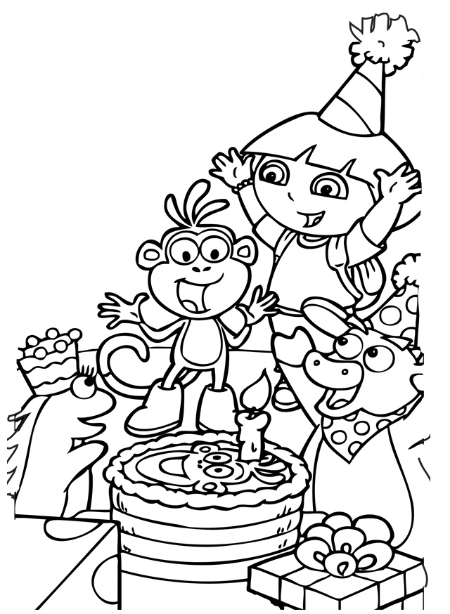 Effortfulg: Dora Birthday Coloring Pages