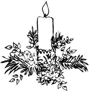 Christmas Candles Coloring Page