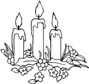 Christmas Candles Coloring Page