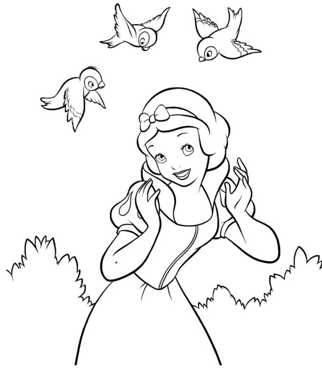 Beautiful Snow White Coloring Pages