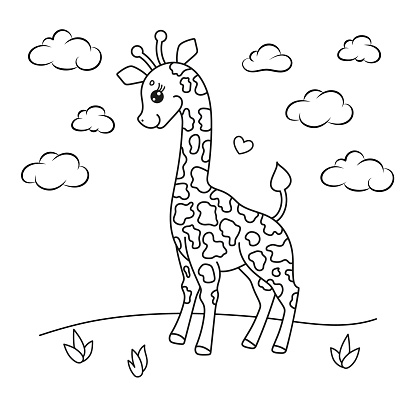 Free Giraffe Coloring Pages  for Adults