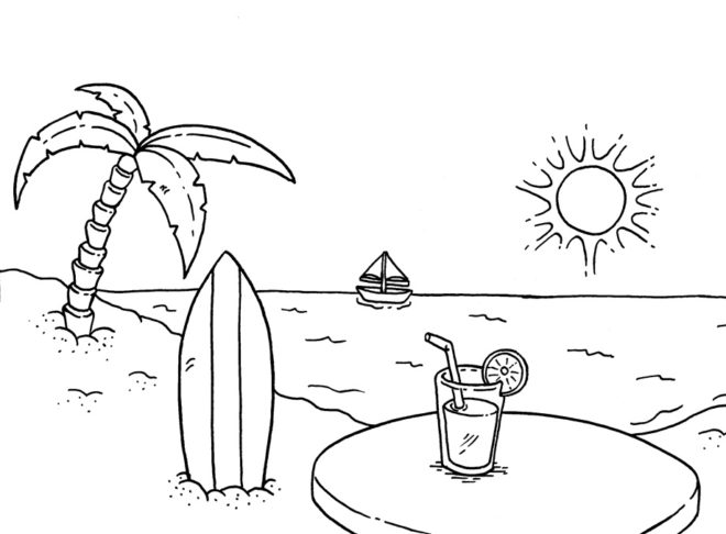 Download Beach Coloring Pages