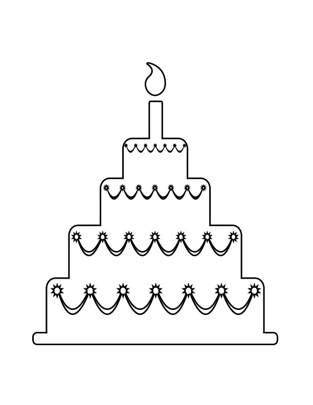 Birthday Cake Coloring Pages-For-Kids