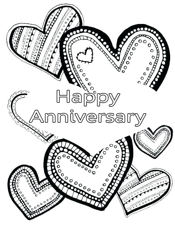 Free Printable Happy Anniversary Coloring Pages