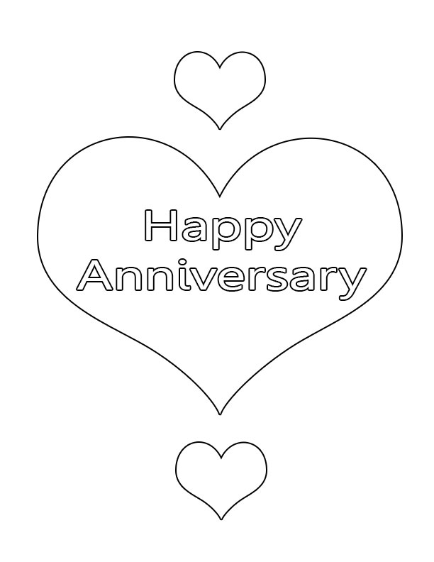 Happy Anniversary Coloring Pages Print