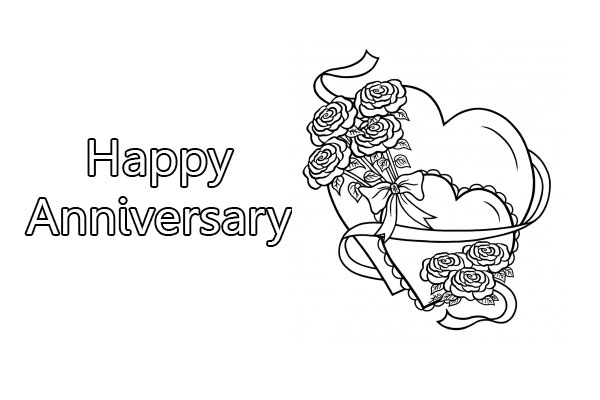 Happy Anniversary Coloring Pages for Download