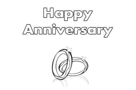 Happy Anniversary Coloring Pages for Download