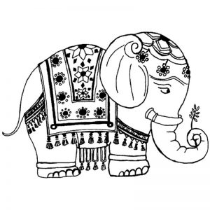 elephant mandala coloring pages easy