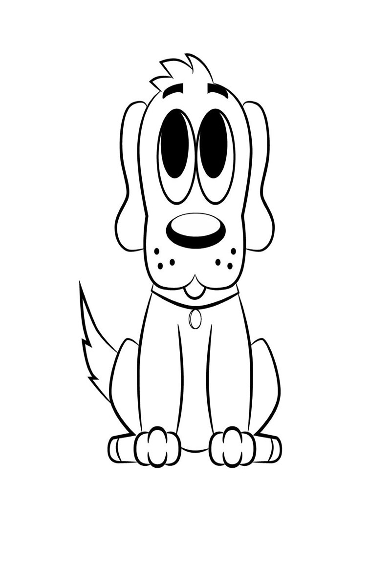 funny cartoon baby dog coloring pages 