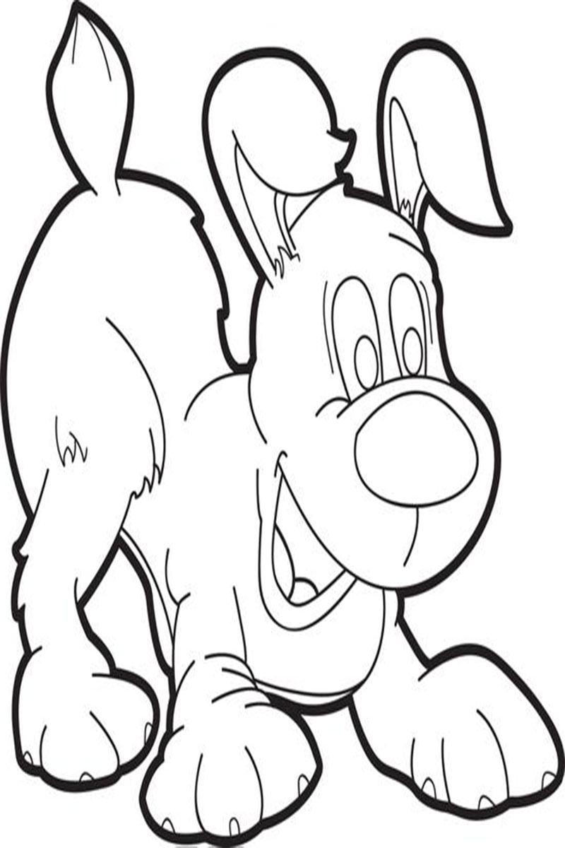funny cartoon baby dog coloring page