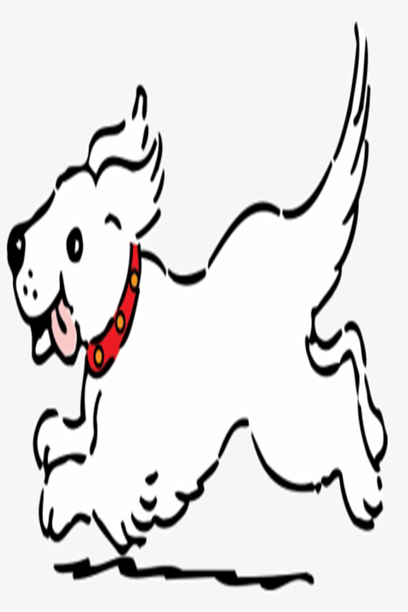 cartoon dog coloring pages with red leash