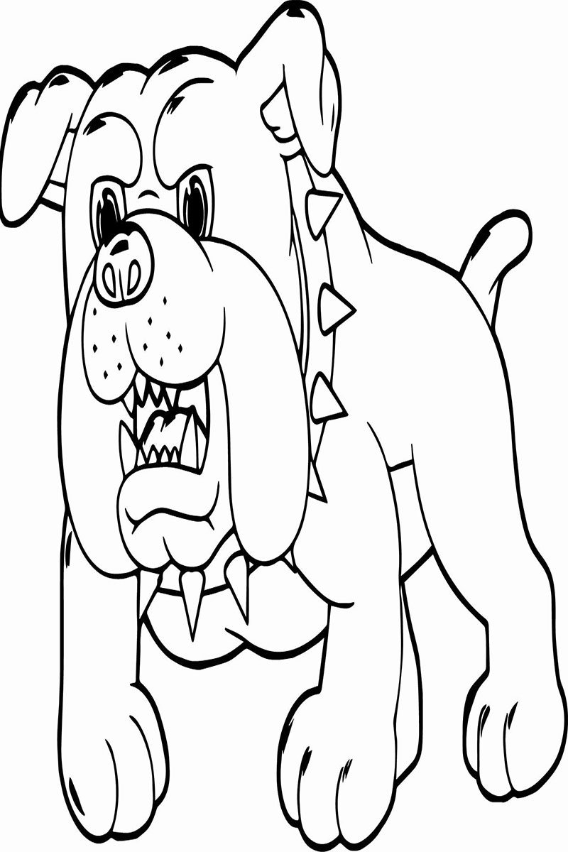 Bulldog cartoon coloring pages 