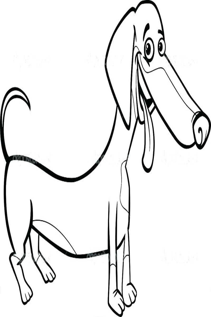 funny cartoon dog coloring pages