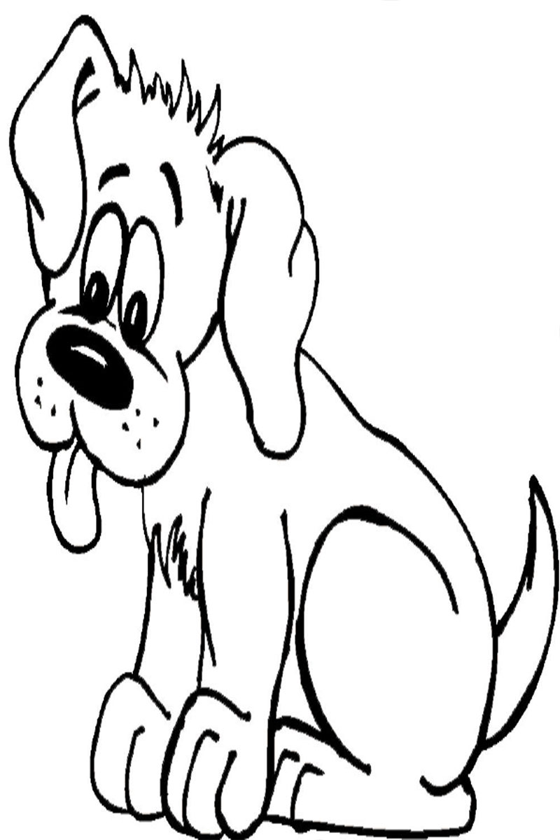funny cartoon dog coloring page