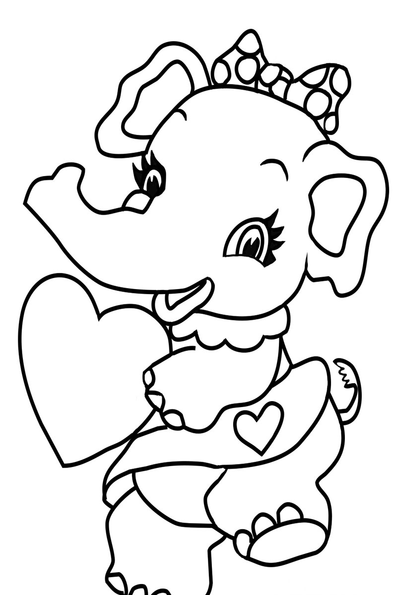 Baby Girl Elephant Coloring Pages