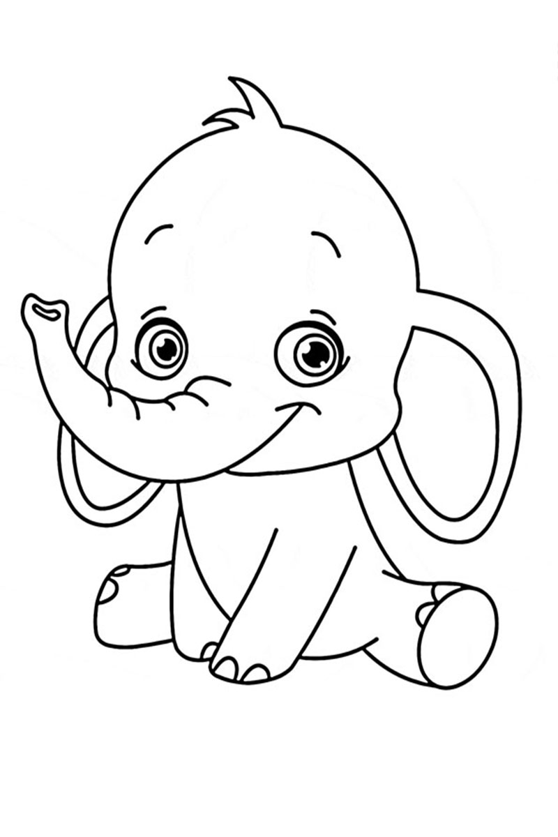 Elephant Baby Coloring Page Free | Free Coloring Pages