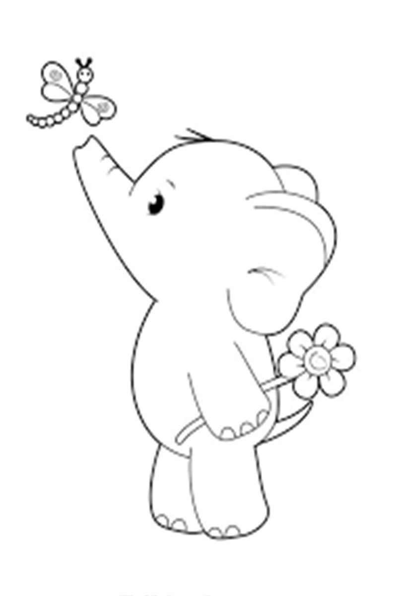 Elephant Baby Shower Coloring Pages