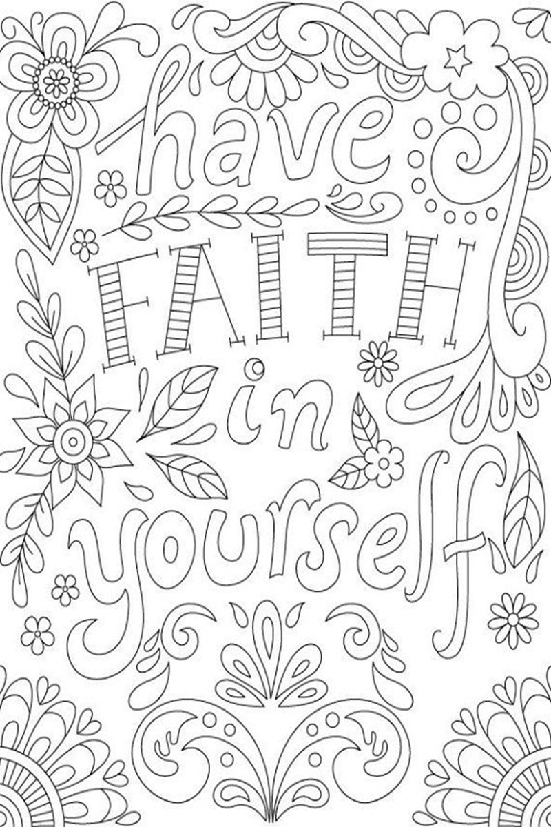 Positive Quotes Coloring Page