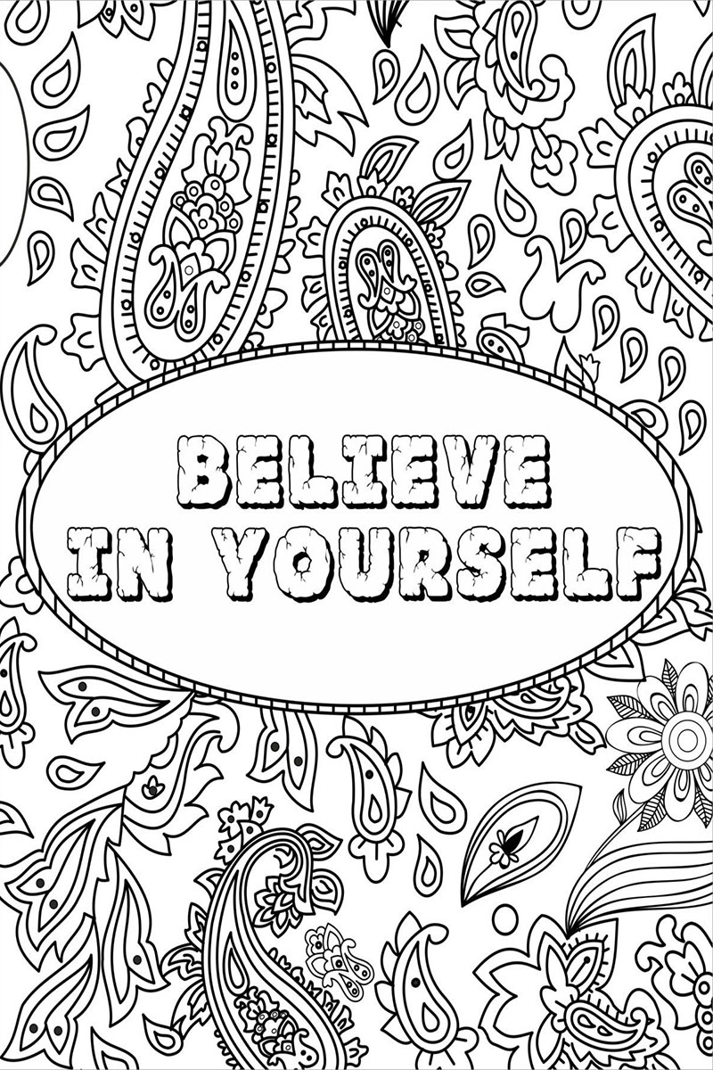 Positive Word Coloring Pages Free