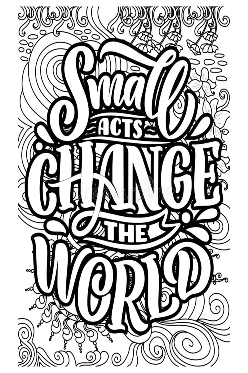 Positive words coloring pages
