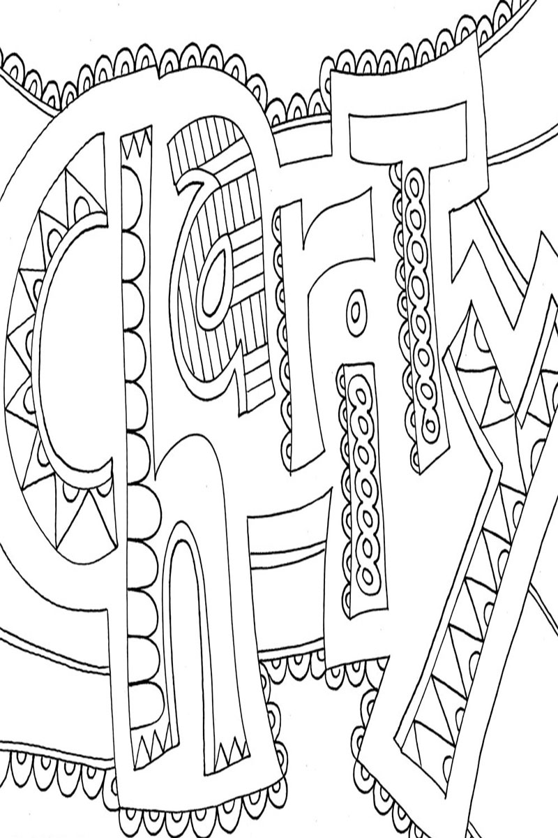 Positive Words Coloring Pages Printable