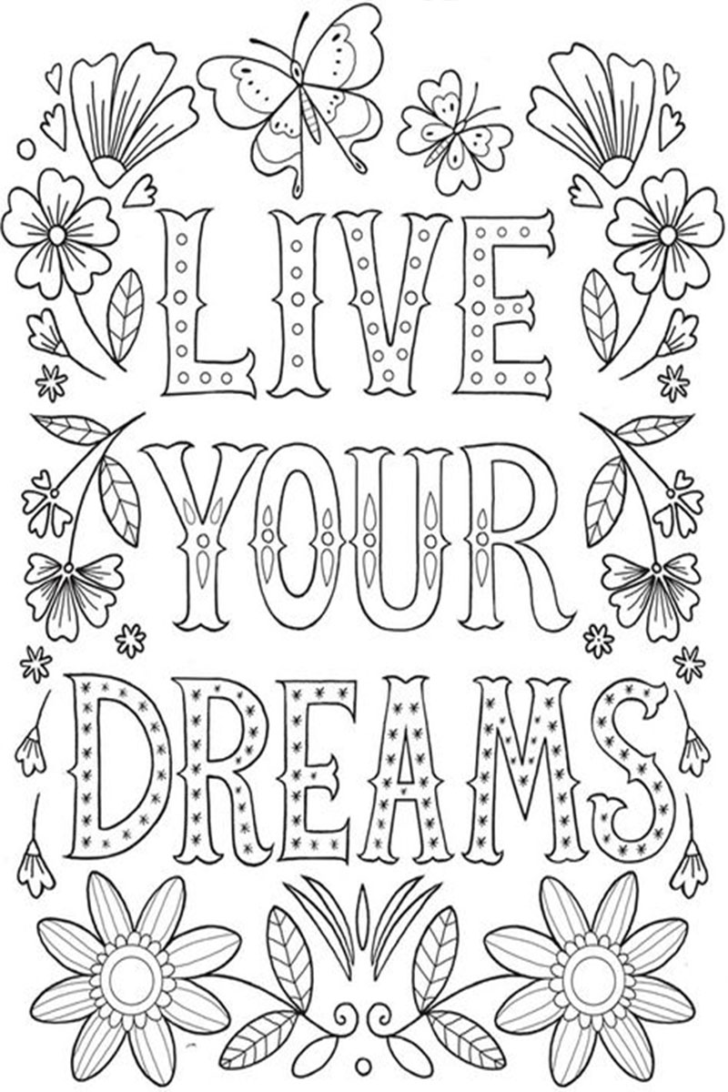 Positive Words Coloring Pages