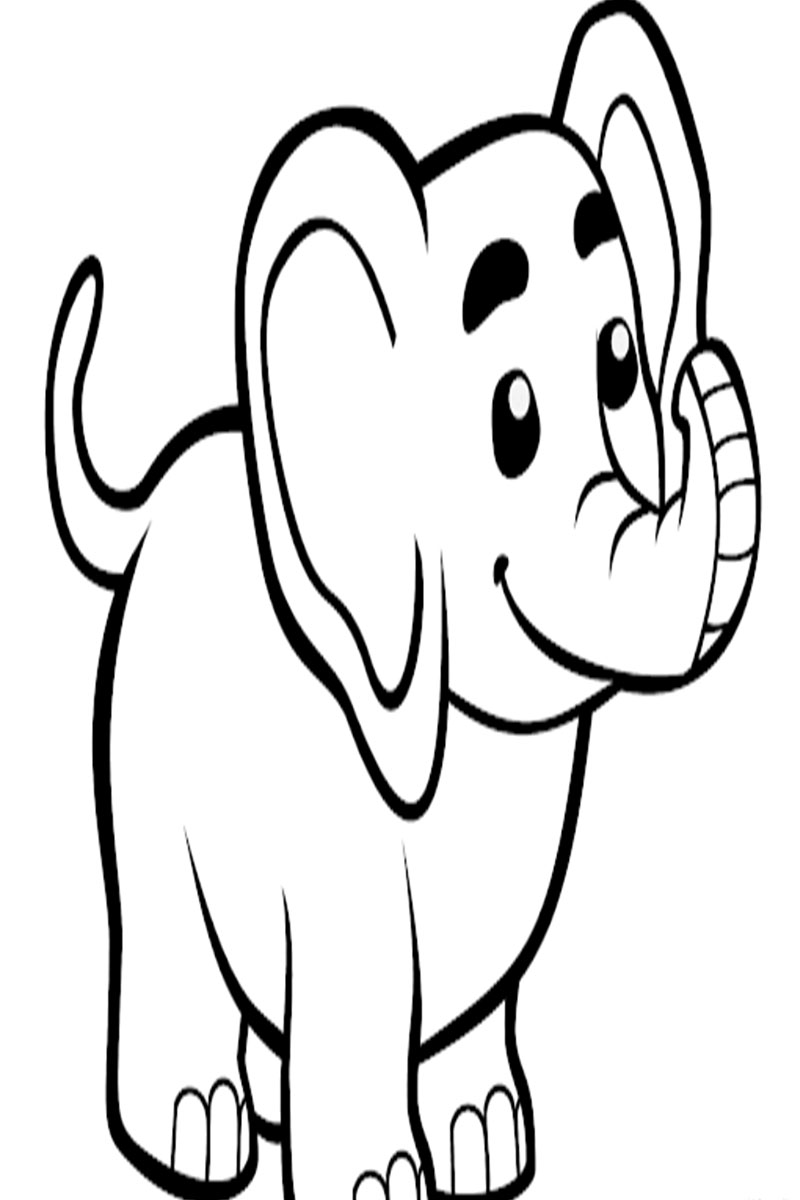 Realistic Baby Elephant Coloring Pages