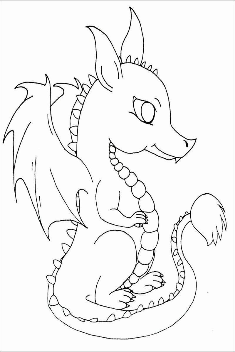 Baby Dragon Coloring Pages Cute